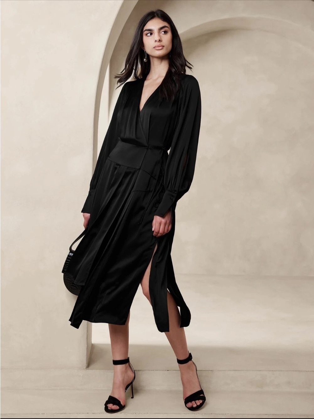 Banana Republic LYDIA ASYMMETRICAL SHIRTDRESS, BLACK SIZE XL